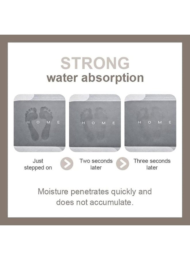 ETENTOUS دواسة حمام مانعة للانزلاق بساط أرضية سريع الامتصاص والتجفيف سميك ولطيف على البشرة قابل للغسل في الغسالة مقاس 40×60 سم لون أزرق داكن - Image 2